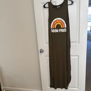 Brown Sleeveless Halter Maxi Sundress
